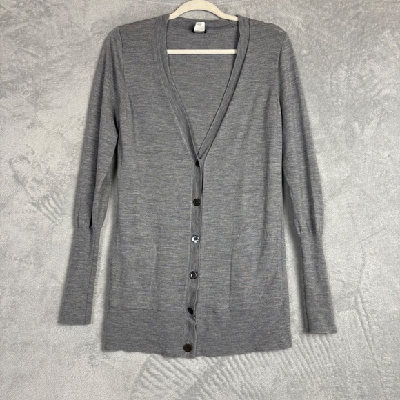 J. Crew Sweaters - J. Crew Classic Merino Wool Grey Cardigan Sweater Button Front Pockets